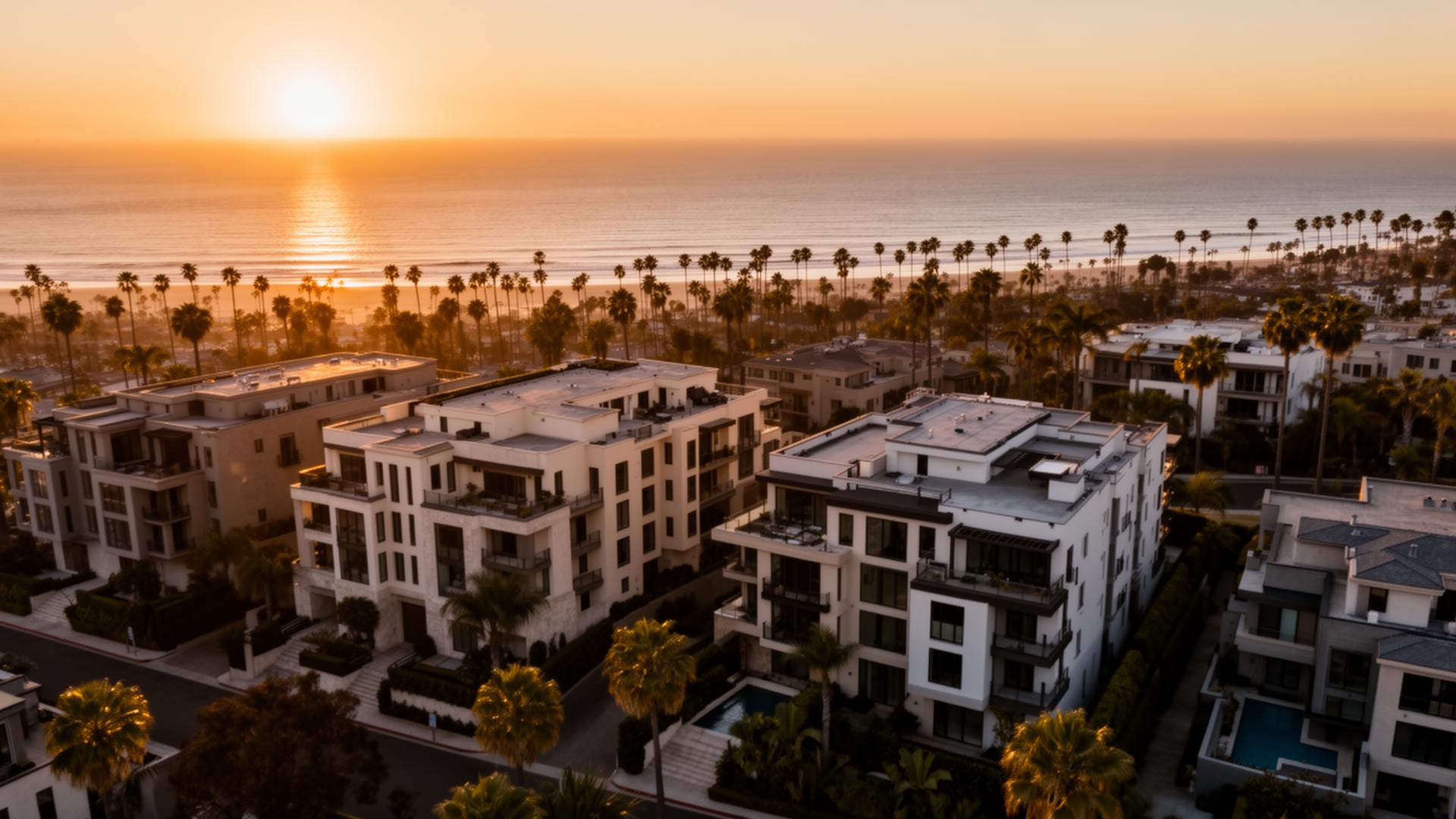 Los Angeles multifamily properties at golden hour